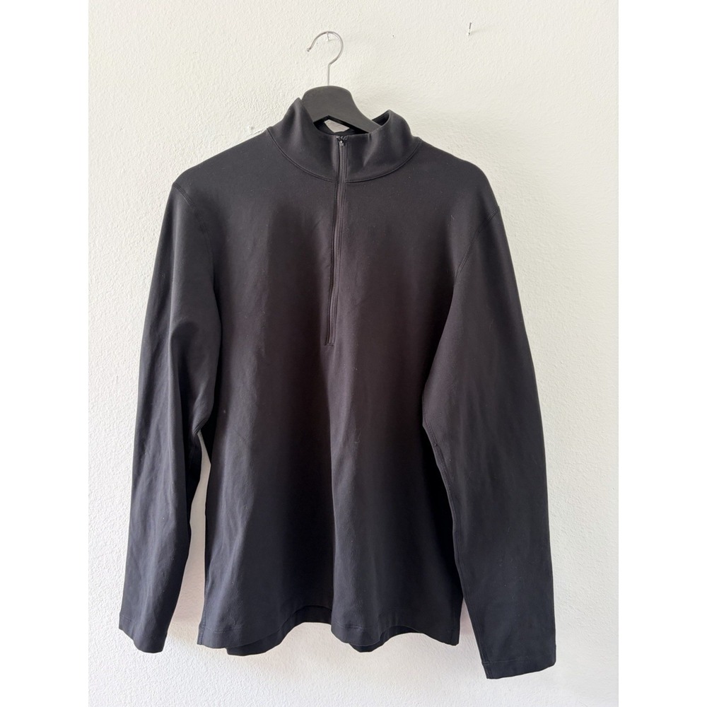 Lululemon Mens Black Half Zip Pullover Long Sleeve Athletic Workout Shirt M